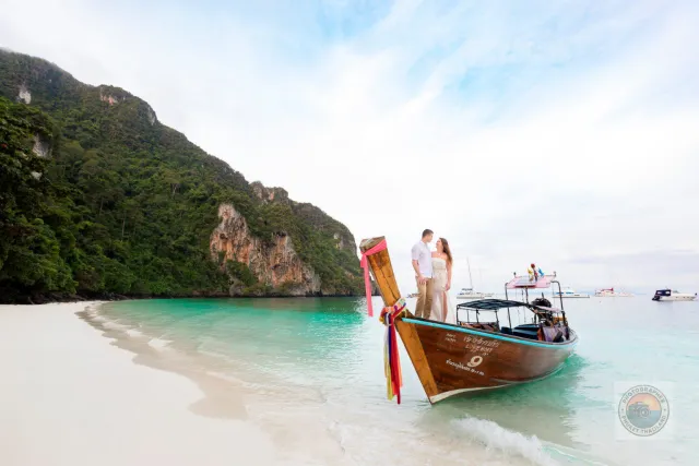 Longtail boat on a Thai beach